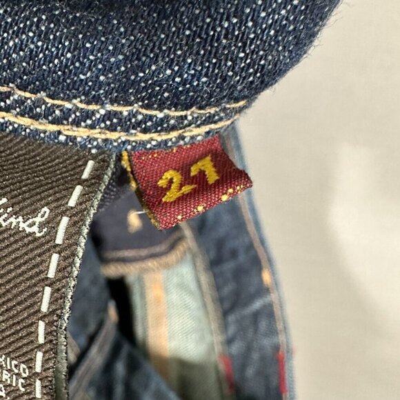 7 For All Mankind Jean Shorts Womens 27 Flynt Blue Cotton Stretch  Raw Hems - Picture 10 of 12